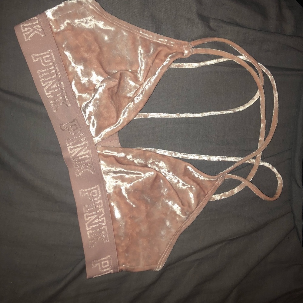 pink velvet bralette